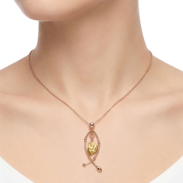 Подвеска из красного золото с самородком