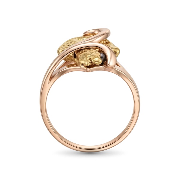 Кольцо из красного золото с самородком