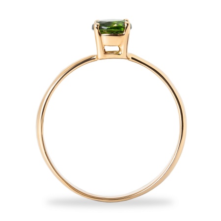 Кольцо из красного золота с хромдиопсидом