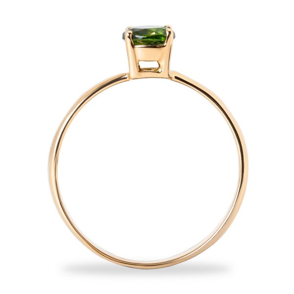 Кольцо из красного золота с хромдиопсидом