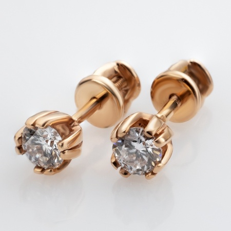 Серьги из красного золота с бриллиантами