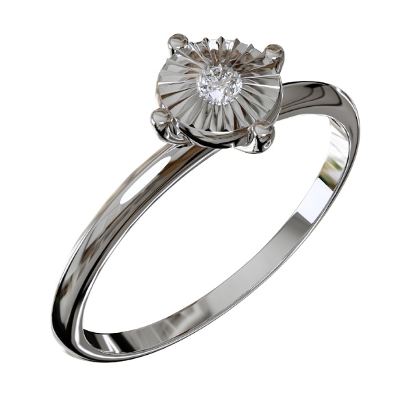 Кольцо из белого золота с бриллиантом