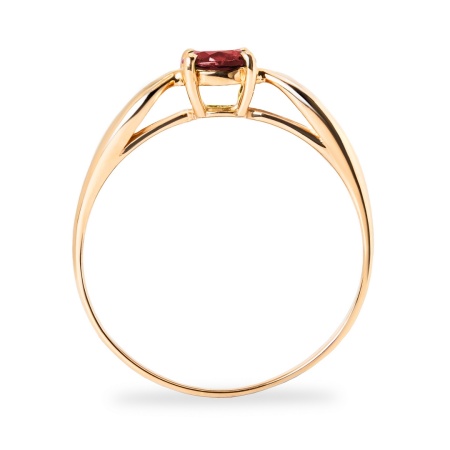Кольцо из красного золота с гранатом