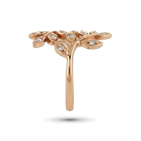 Кольцо из красного золота с бриллиантами