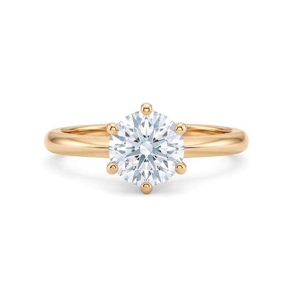 Кольцо из красного золота с бриллиантом