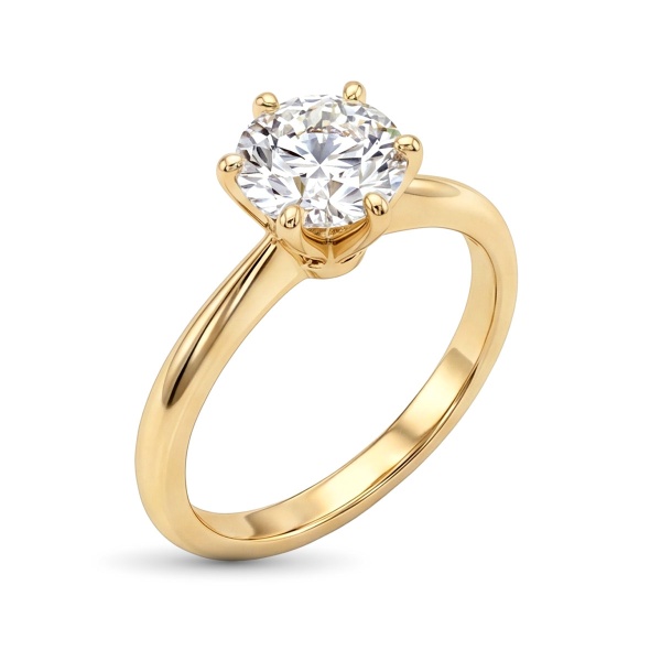 Кольцо из желтого золота с бриллиантом