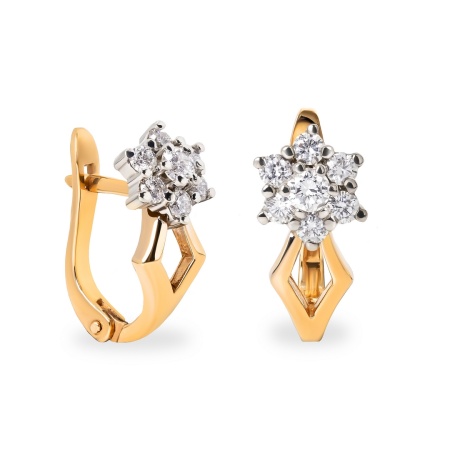 Серьги из комбинированного золота с бриллиантами