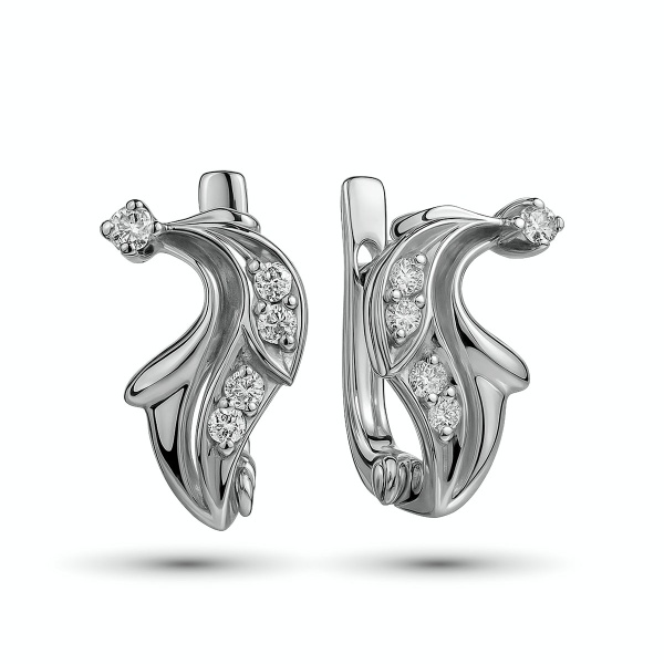 Серьги из белого золота с бриллиантами