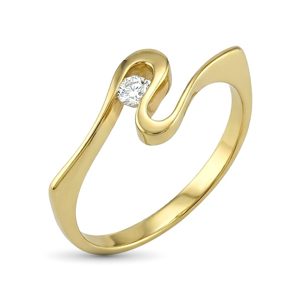 Кольцо из желтого золота с бриллиантом