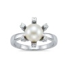 Кольцо из белого золота с жемчугом и бриллиантами