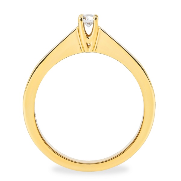 Кольцо из желтого золота с бриллиантом