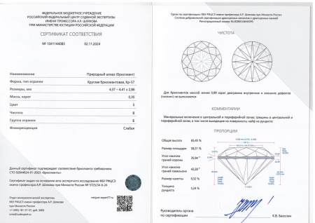 Бриллиант круглый 0,350 карат