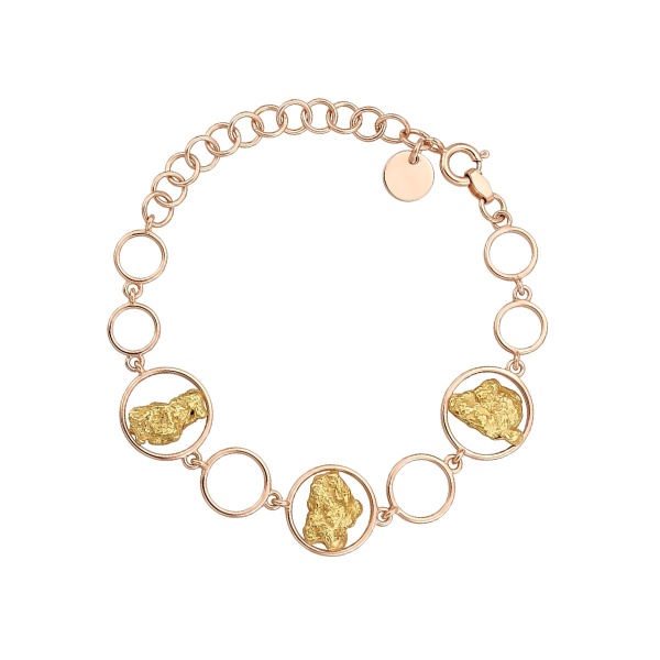 Браслет из красного золото с самородком