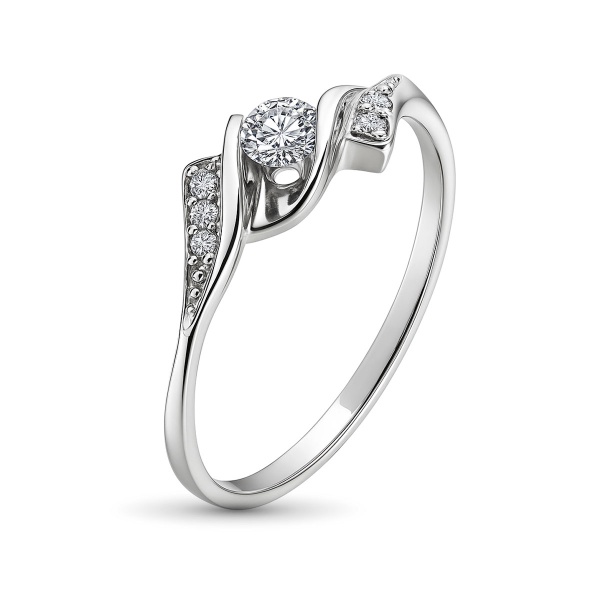 Кольцо из белого золота с бриллиантами