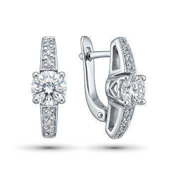 Серьги из белого золота с бриллиантами