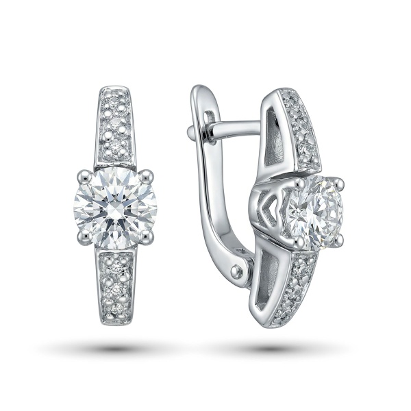 Серьги из белого золота с бриллиантами