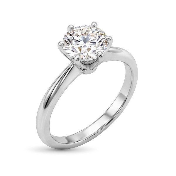 Кольцо из родированного золота с бриллиантом