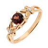 Кольцо из красного золота с фианитом и гранатом