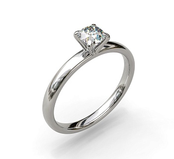 Кольцо из белого золота с бриллиантом
