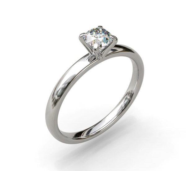 Кольцо из белого золота с бриллиантом