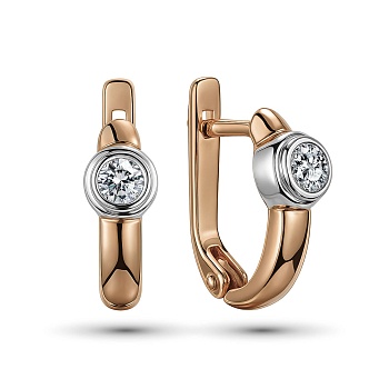 Серьги из комбинированного золота с бриллиантами