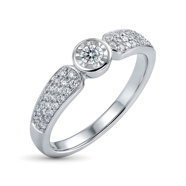 Кольцо из белого золота с бриллиантами