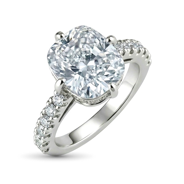 Кольцо из белого золота с бриллиантами