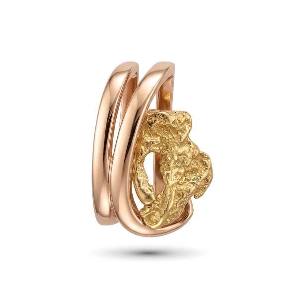 Подвеска из красного золото с самородком