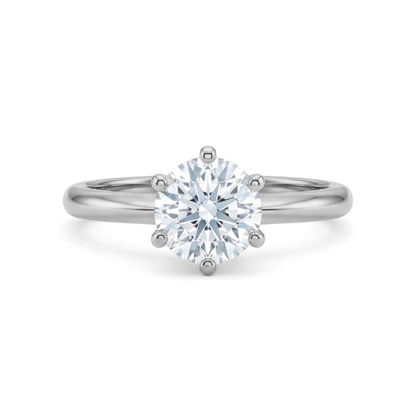 Кольцо из родированного золота с бриллиантом