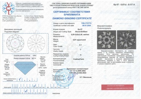 Бриллиант  0,670 карат