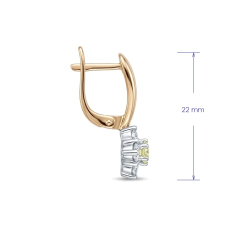 Серьги из комбинированного золота с бриллиантами