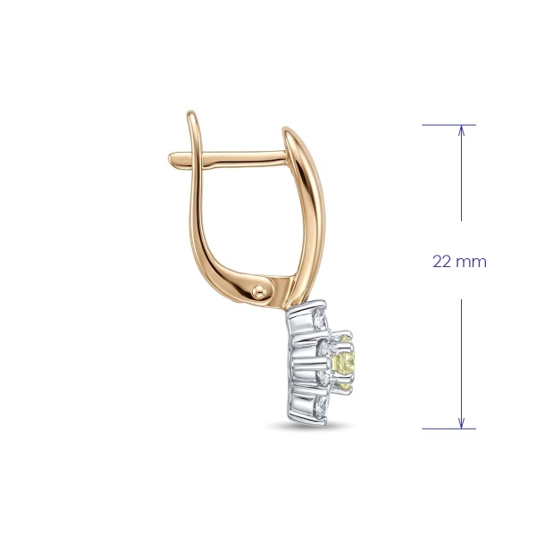 Серьги из комбинированного золота с бриллиантами