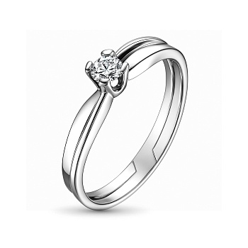 Кольцо из белого золота с бриллиантом