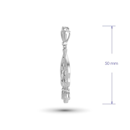 Подвеска из родированного золота с бриллиантами