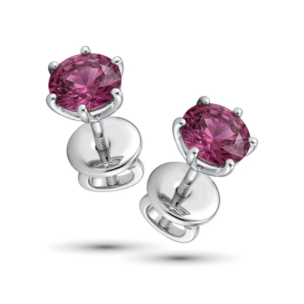 Серьги из родированного золота с турмалинами