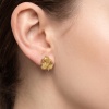 Серьги из желтого золота с самородком