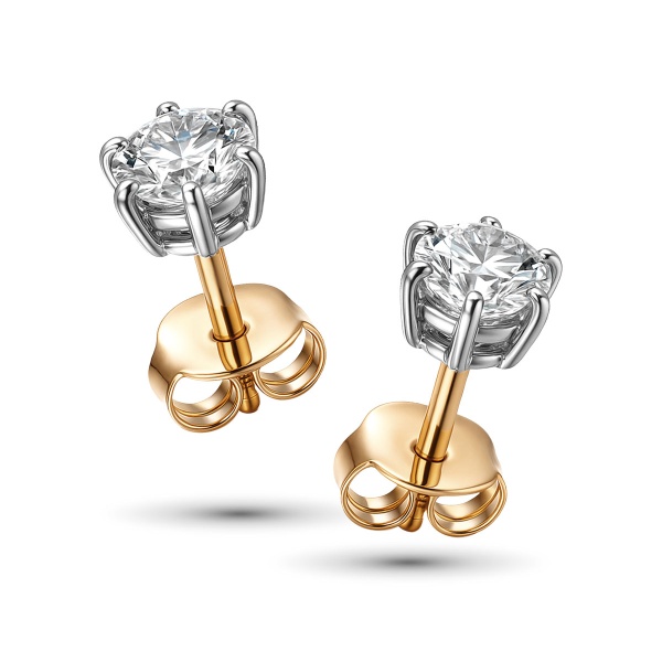 Серьги из комбинированного золота с бриллиантами