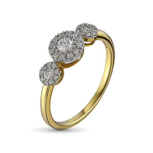 Кольцо из желтого золота с бриллиантами