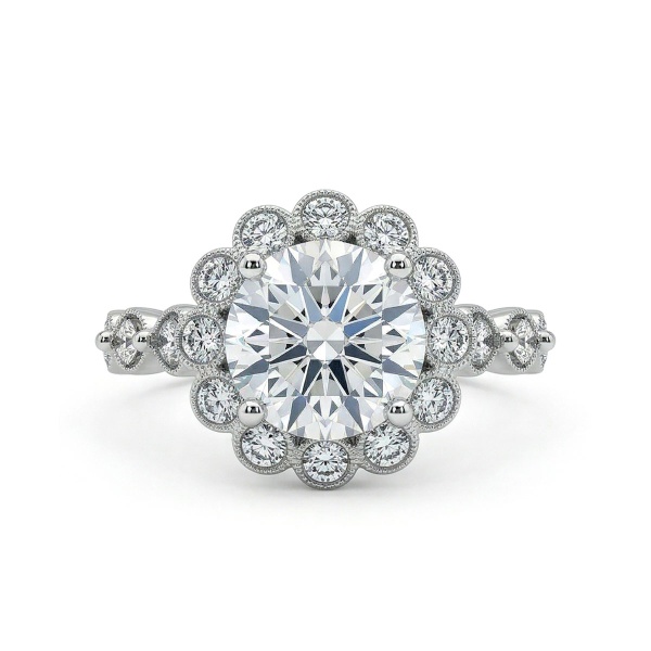 Кольцо из белого золота с бриллиантами