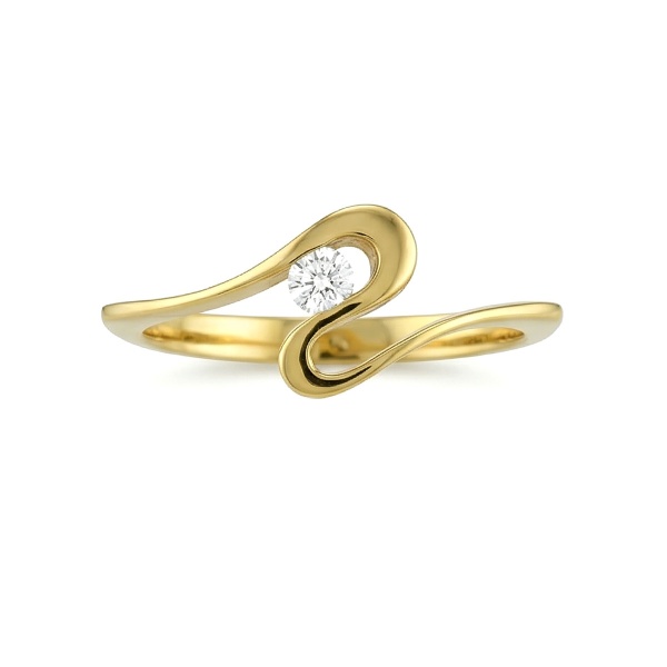 Кольцо из желтого золота с бриллиантом