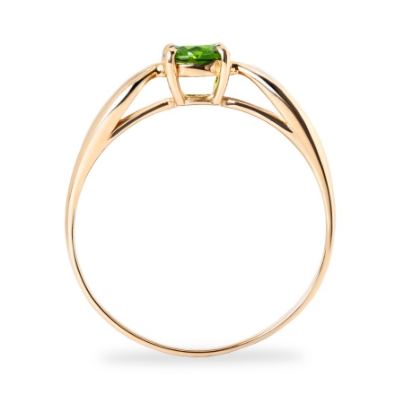 Кольцо из красного золота с хромдиопсидом