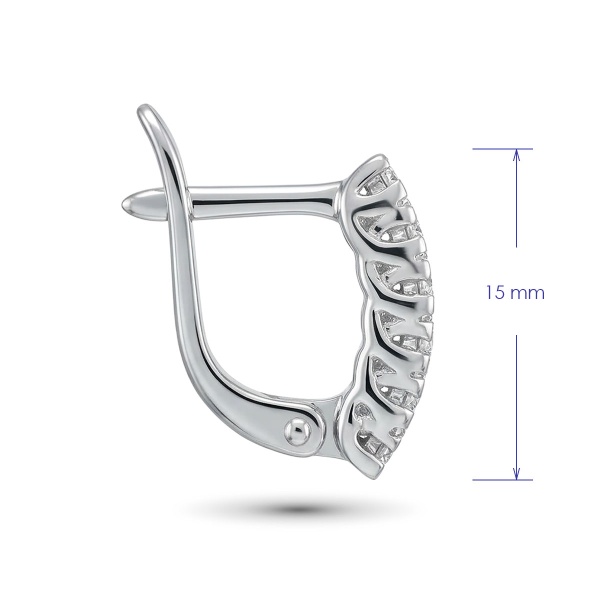 Серьги из родированного золота с бриллиантами