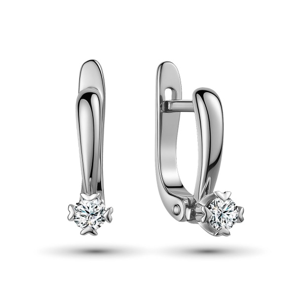 Серьги из белого золота с бриллиантами