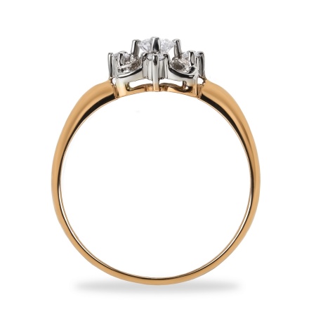 Кольцо из комбинированного золота с бриллиантами