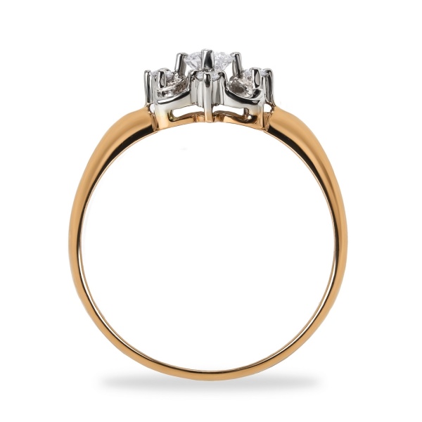 Кольцо из комбинированного золота с бриллиантами