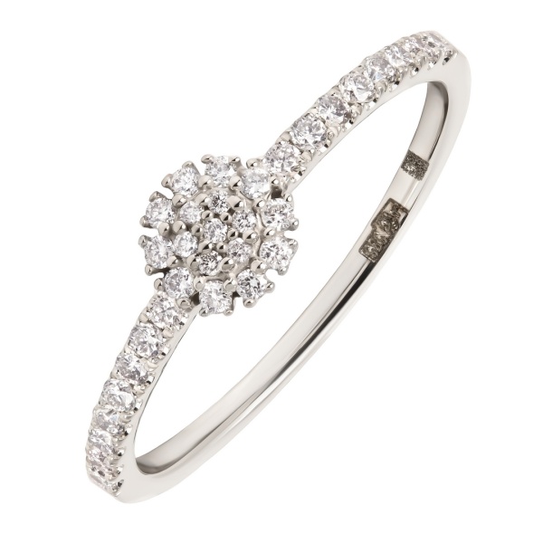 Кольцо из белого золота с бриллиантами