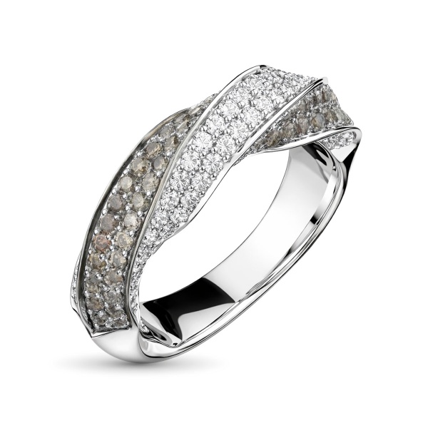 Кольцо из белого золота с бриллиантами