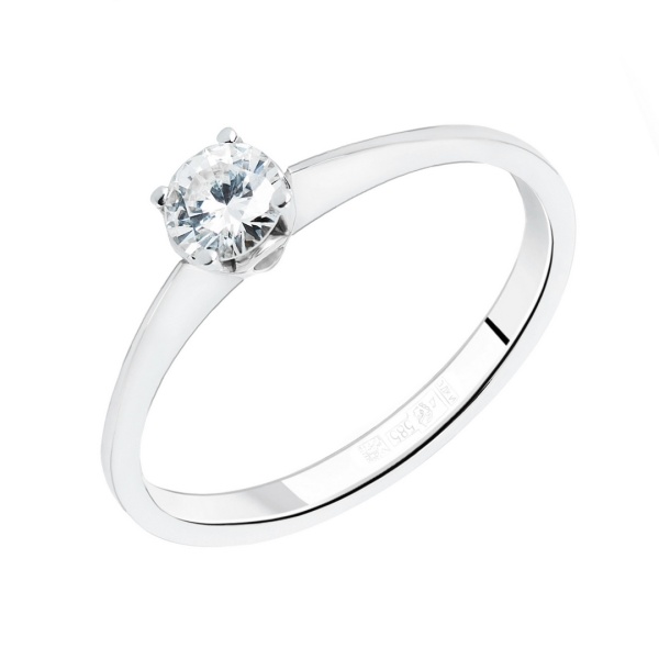 Кольцо из белого золота с бриллиантом