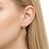 Серьги из желтого золота с самородком и бриллиантами