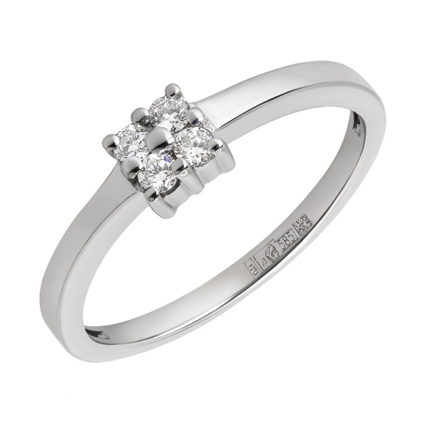 Кольцо из белого золота с бриллиантами